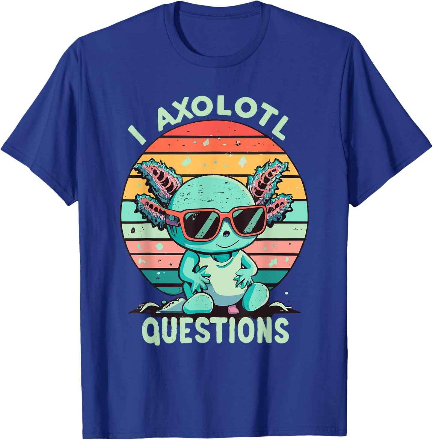 I Axolotl Questions Kids Retro Vintage T-Shirt - T-Shirt | Royal