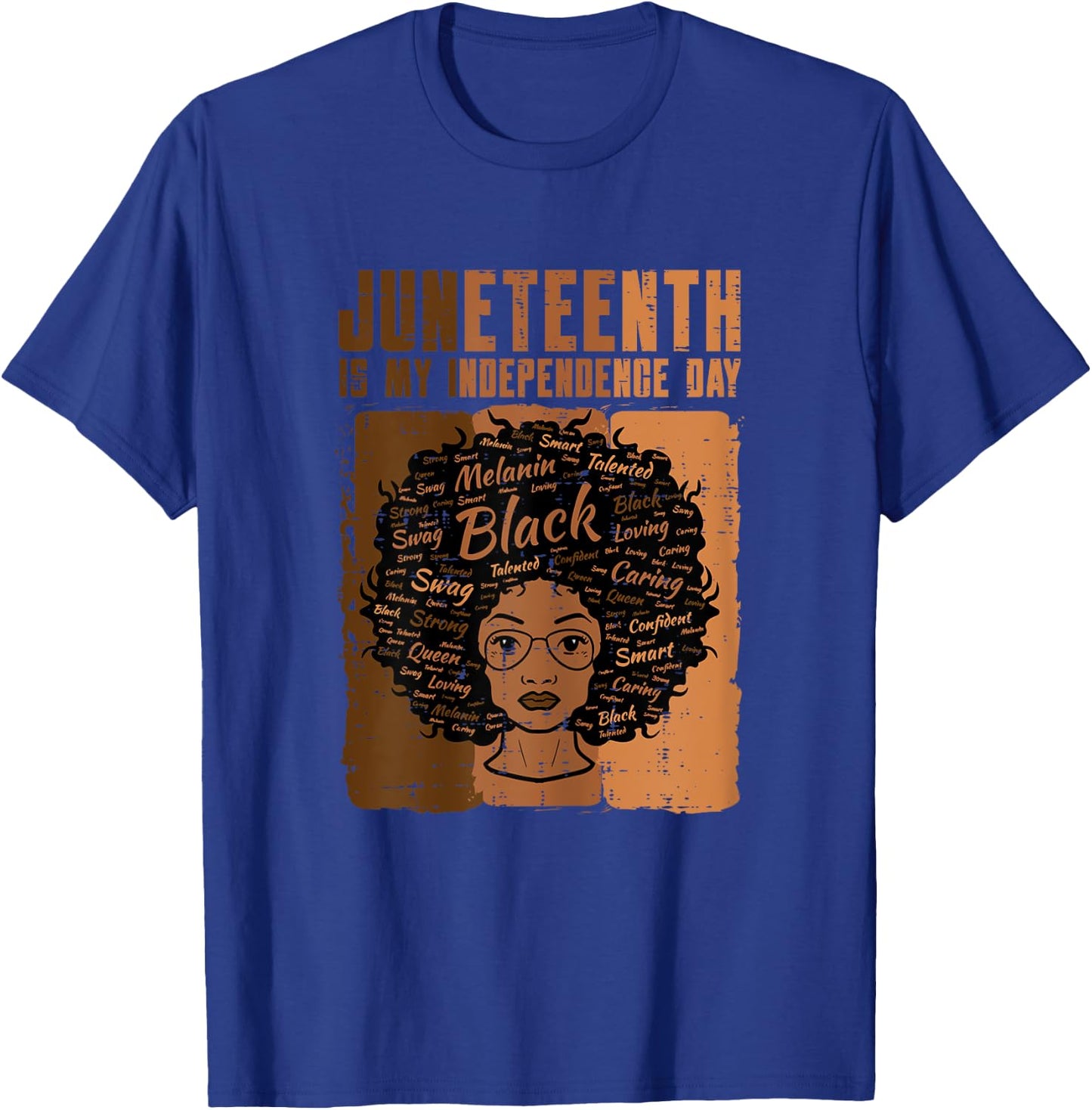 Juneteenth Black Woman Independence Day Melanin Women Girls T-Shirt - T-Shirt | Royal