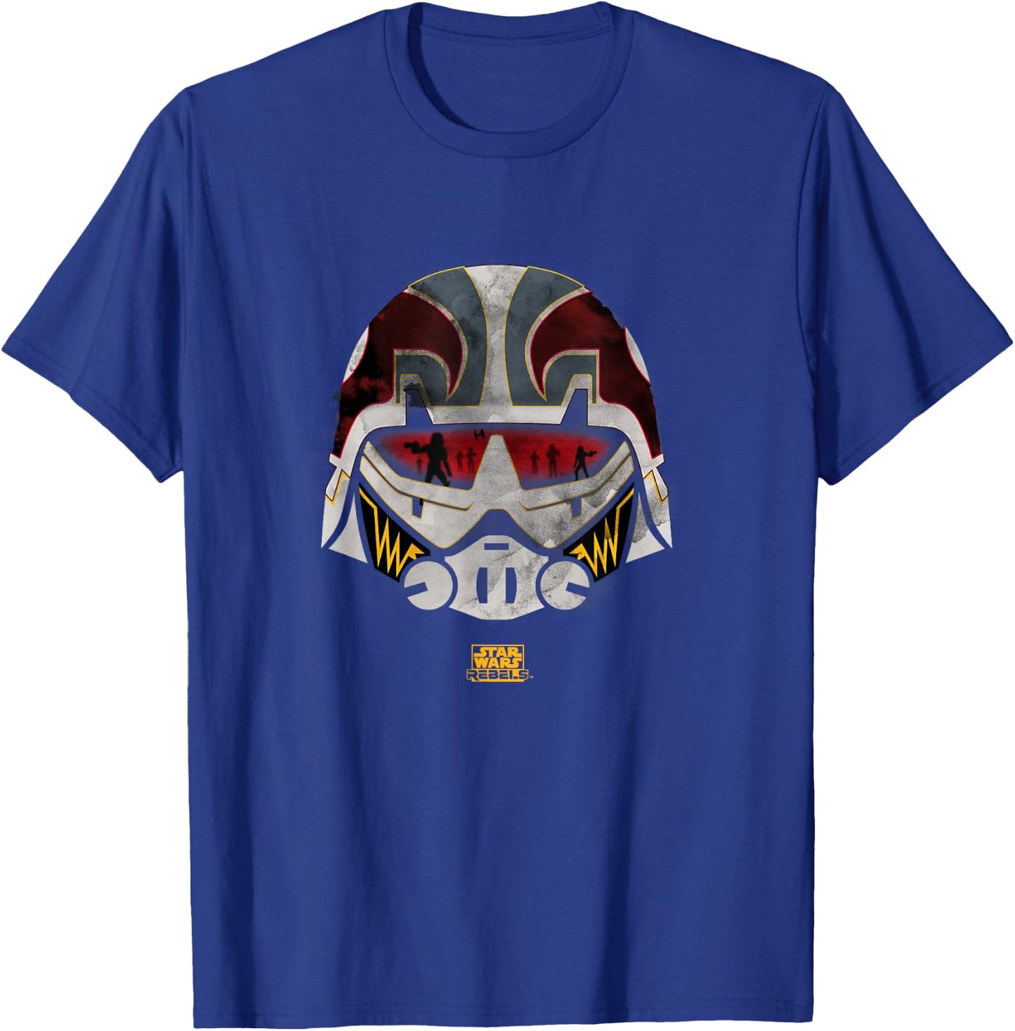 Star Wars Rebels Ezra Bridger Cadet Helmet Distressed Logo T-Shirt - T-Shirt | Royal