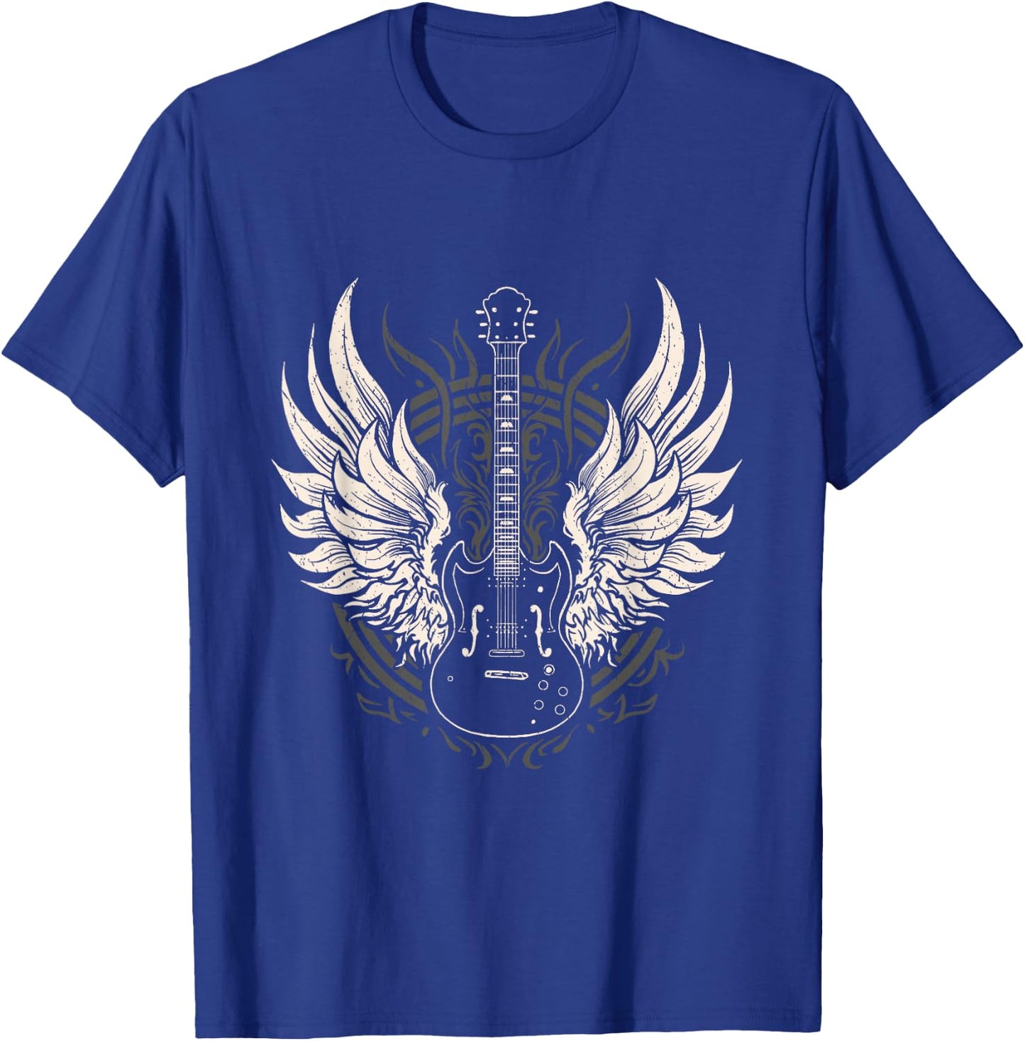 Guitar Wings Vintage Retro 80s Rock & Roll Music T-Shirt - T-Shirt | Royal
