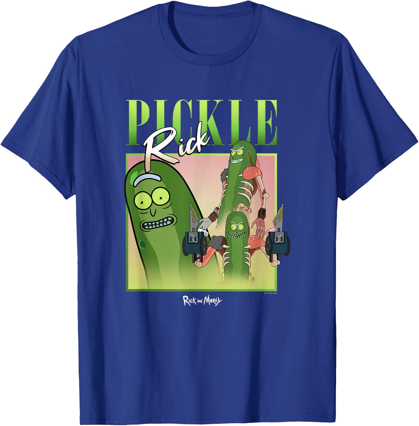 Rick & Morty Pickle Rick Multiple Poses Poster T-Shirt - T-Shirt | Royal