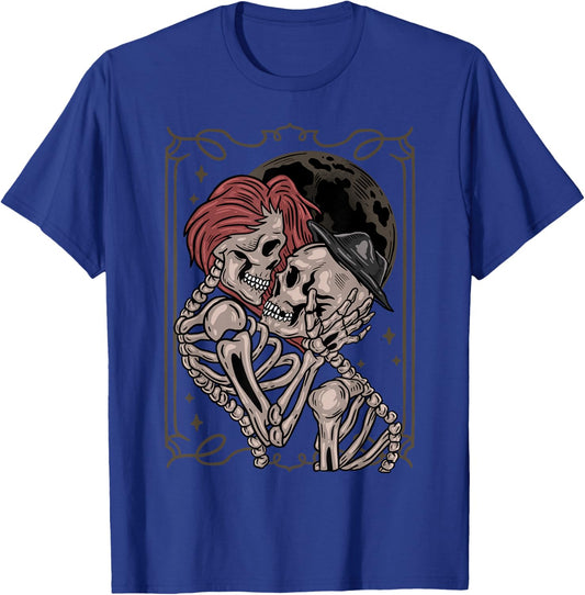 The Lovers Tarot Moon Gothic Skeleton Occult Goth T-Shirt - T-Shirt | Royal