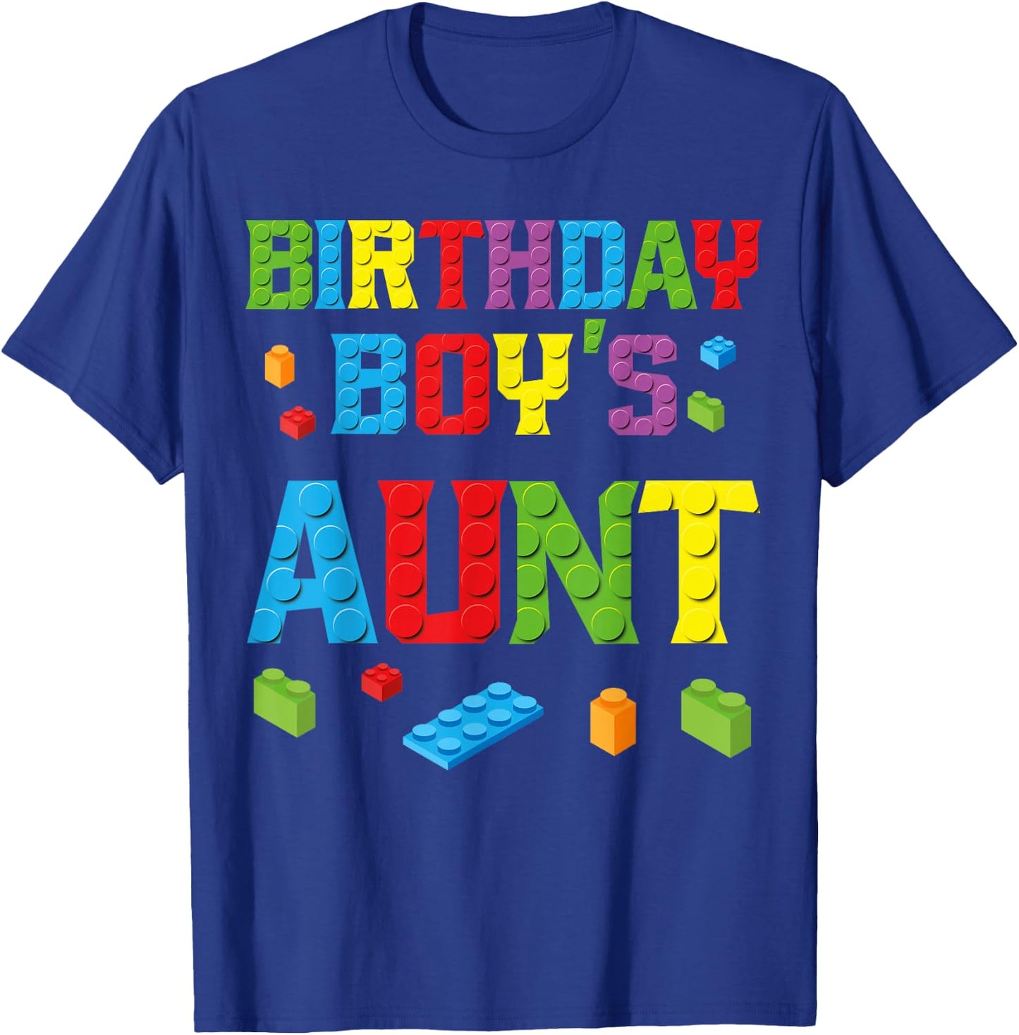 Master Builder Birthday Boy's Aunt Building Bricks Blocks T-Shirt - T-Shirt | Royal