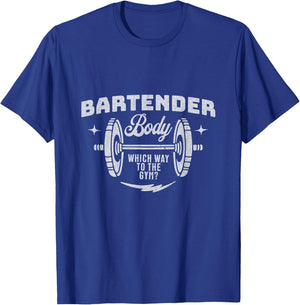 Bartender Body, Weightlifter Funny Gag Exercise Gym T-Shirt - T-Shirt | Royal