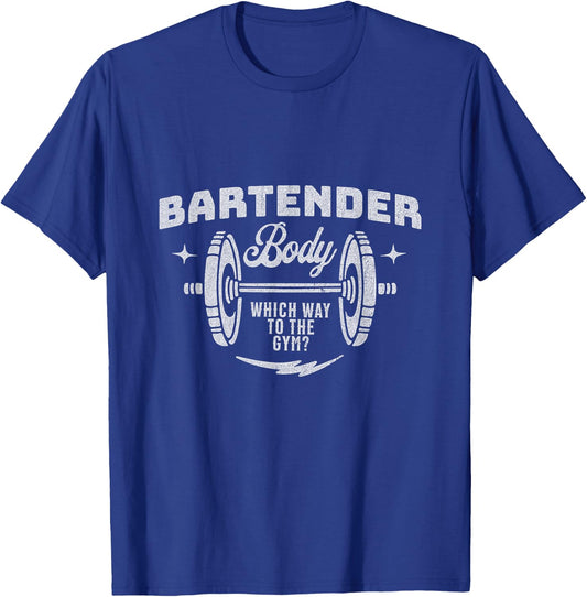 Bartender Body, Weightlifter Funny Gag Exercise Gym T-Shirt - T-Shirt | Royal