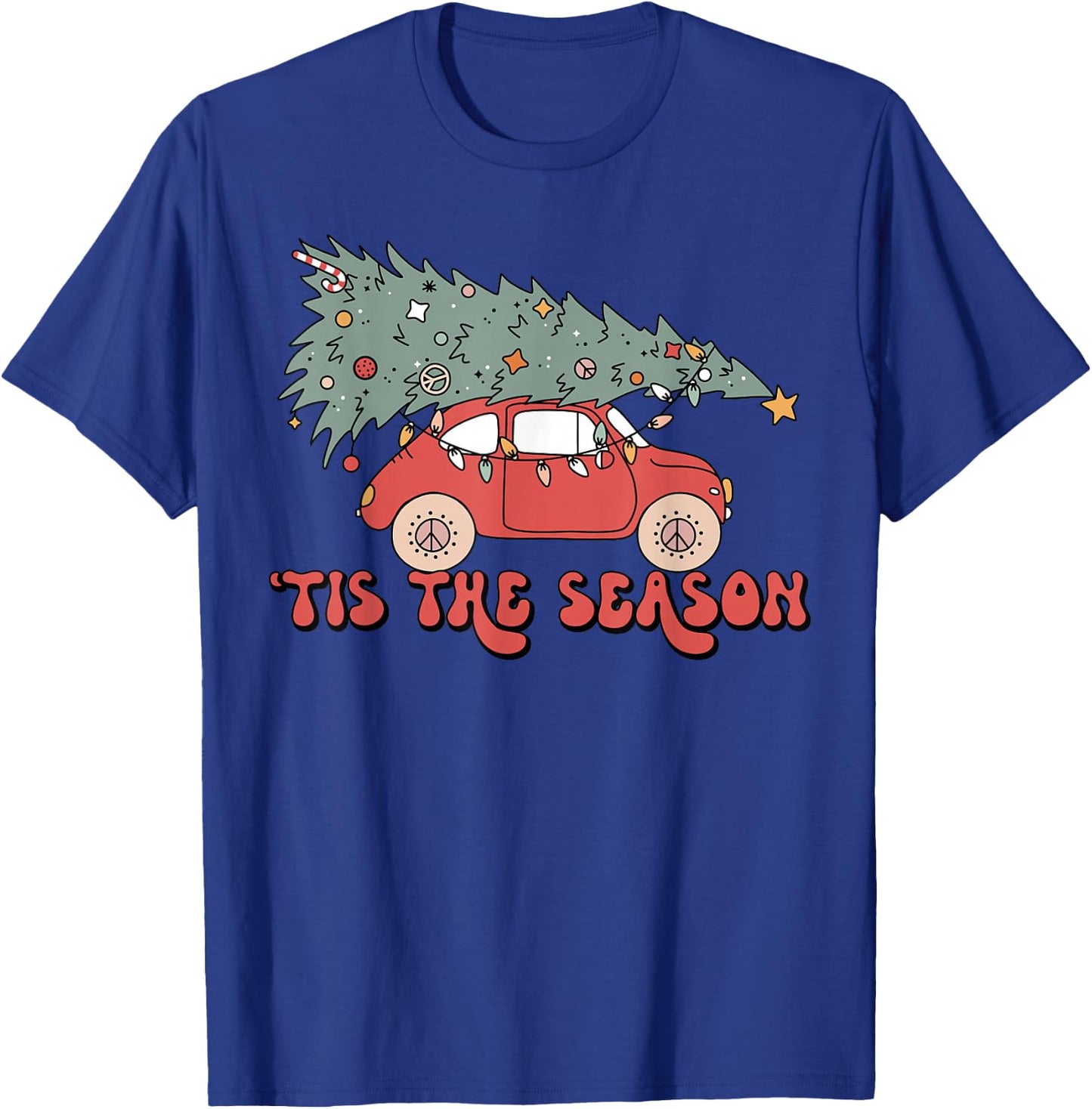 Tis' the Season Christmas Red Truck Matching Pjs Pajamas T-Shirt - T-Shirt | Royal