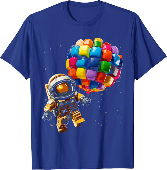 Master Builder Bricks Blocks Play Toys Astronaut T-Shirt - T-Shirt | Royal