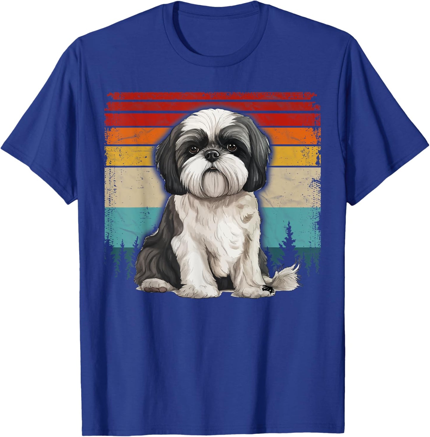 Shih Tzu Dog Vintage Style Distressed Retro Shih Tzu Women Kids T-Shirt - T-Shirt | Royal