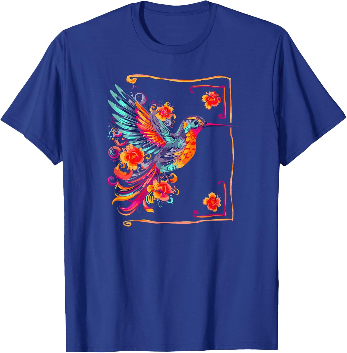 Hummingbird Bird Watcher Flower Wildlife Nature Nectar T-Shirt - T-Shirt | Royal