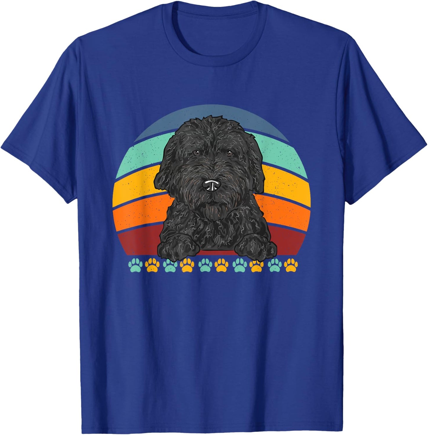 Black Goldendoodle Retro Vintage Dood Doodle Dog T-Shirt - T-Shirt | Royal