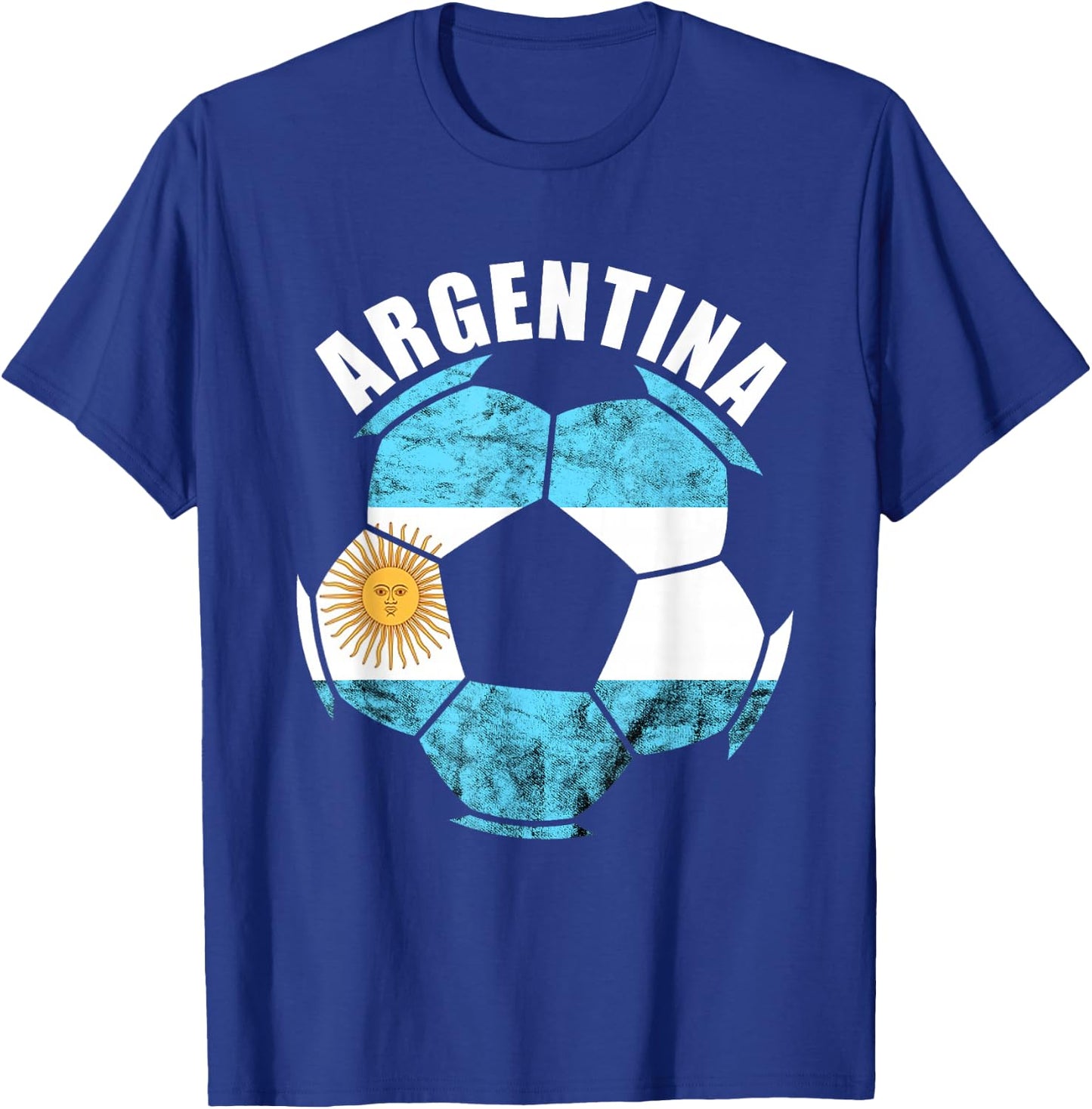 Argentina Soccer Ball Sun Of May Argentina Argentina Flag T-Shirt - T-Shirt | Royal