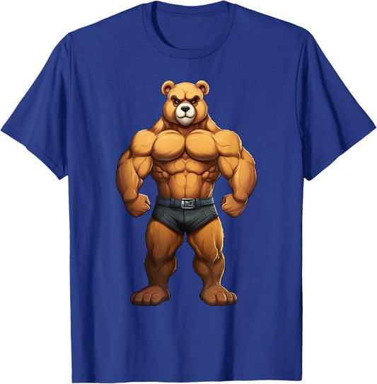 Teddy Bear Bodybuilder Muscular Body Gym Fitness T-Shirt - T-Shirt | Royal