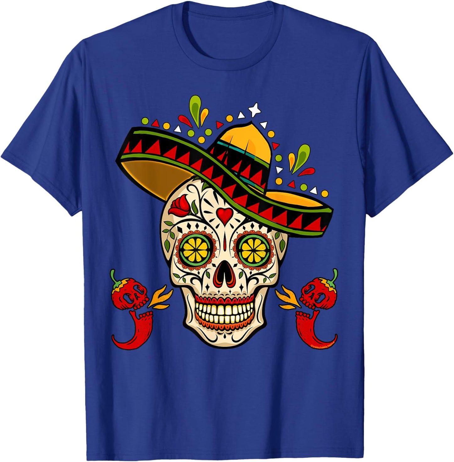 Cinco de Mayo Mexican Fiesta Sugar Skull Cinco de Mayo T-Shirt - T-Shirt | Royal