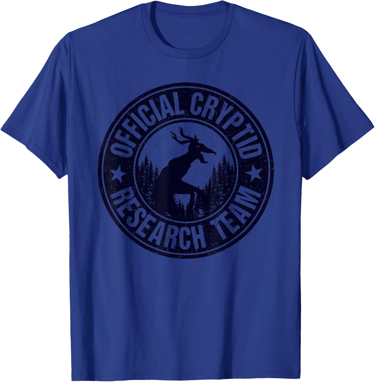 Official Cryptid Research Team Wendigo Retro Cryptozoology T-Shirt - T-Shirt | Royal