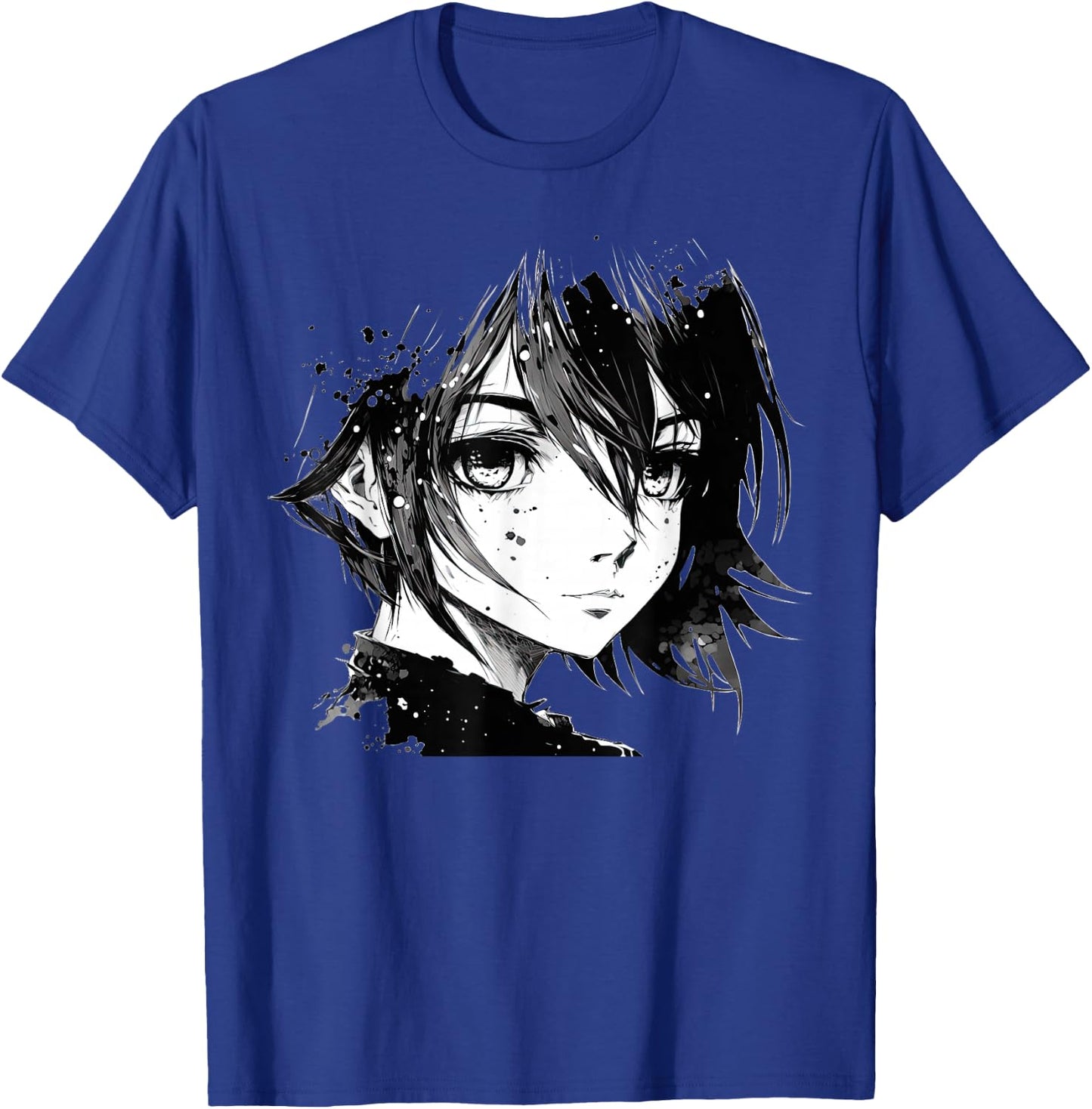 Anime Girl Anime Eyes Ink Art Sketch Drawing for Girls Teens T-Shirt - T-Shirt | Royal