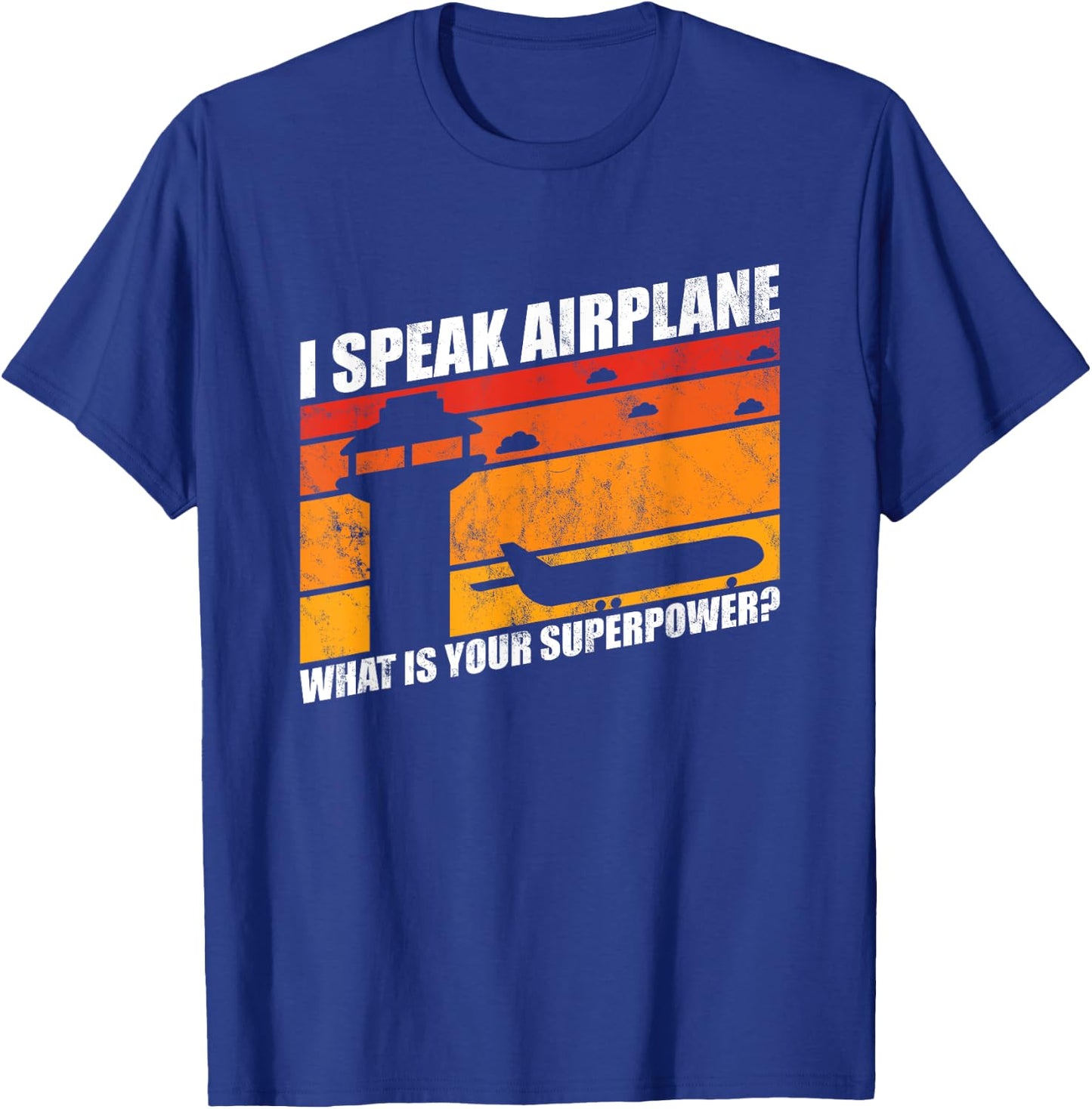 Airplane Air Traffic Controller aircraft control design T-Shirt - T-Shirt | Royal