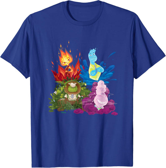 Elemental - Ember Lumen Wade Ripple Clod Gale Cumulus Group T-Shirt - T-Shirt | Royal
