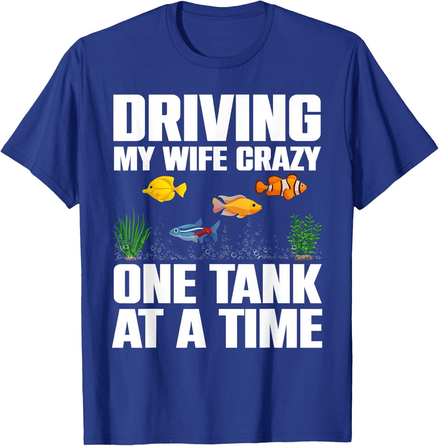 Cute Aquarium Art for Husband Men Fishbowl Fish Tank Lover T-Shirt - T-Shirt | Royal