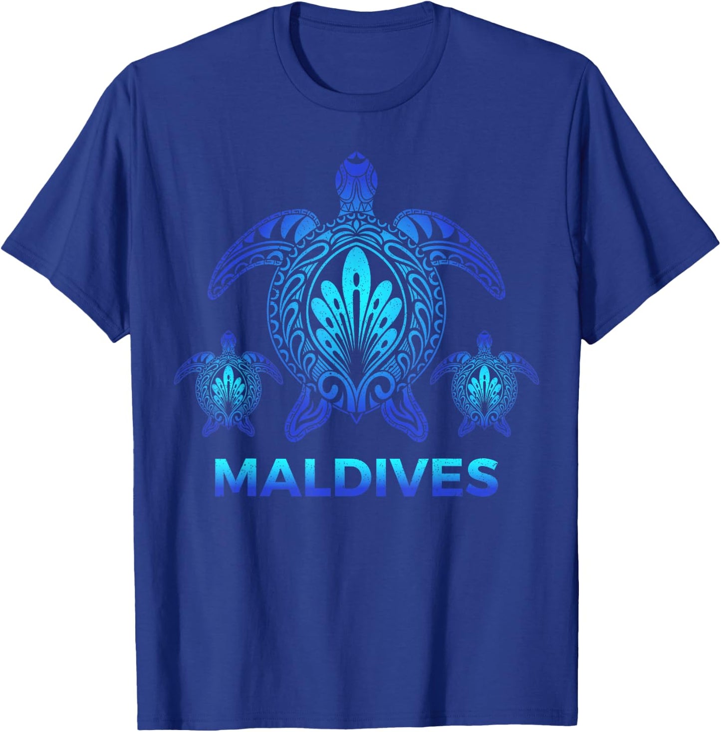 Vintage Maldives Ocean Blue Sea Turtle Souvenirs T-Shirt - T-Shirt | Royal