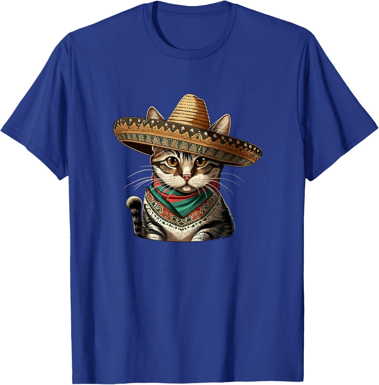 Cinco De Mayo Cat Party Mexican Sombrero Cat Lover Men Women T-Shirt - T-Shirt | Royal