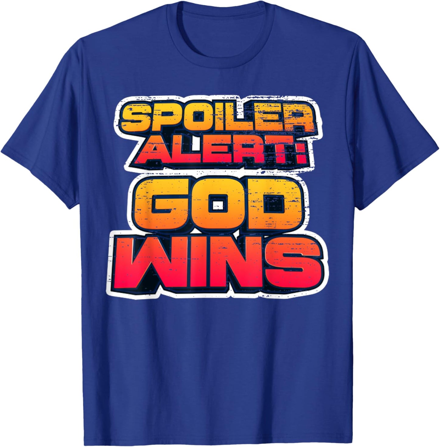 Vintage God - Wins Shirt God Wins Christian Faith Lover-God T-Shirt - T-Shirt | Royal
