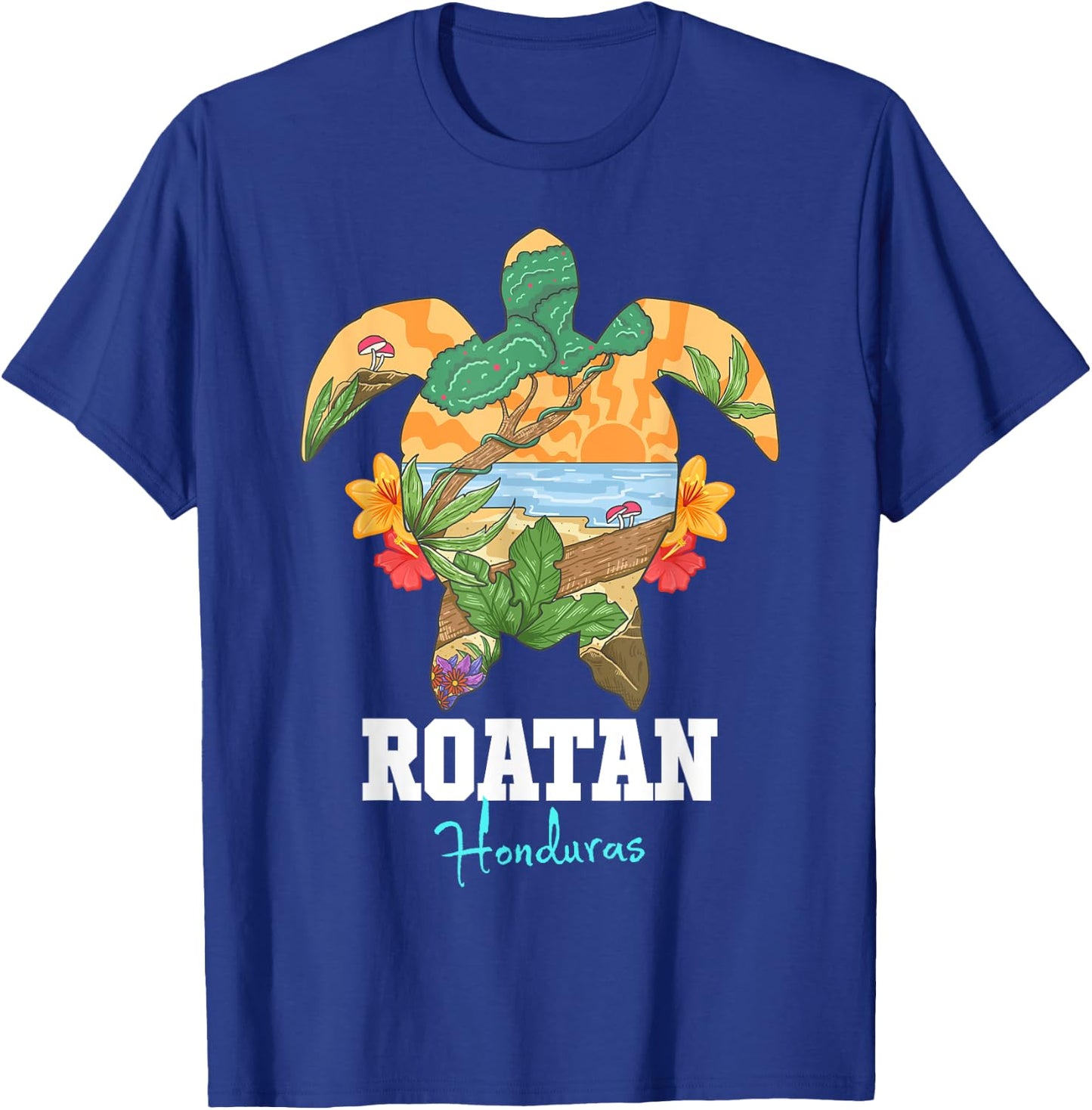 Roatan Bay Islands Honduras Turtle Souvenir T-Shirt - T-Shirt | Royal