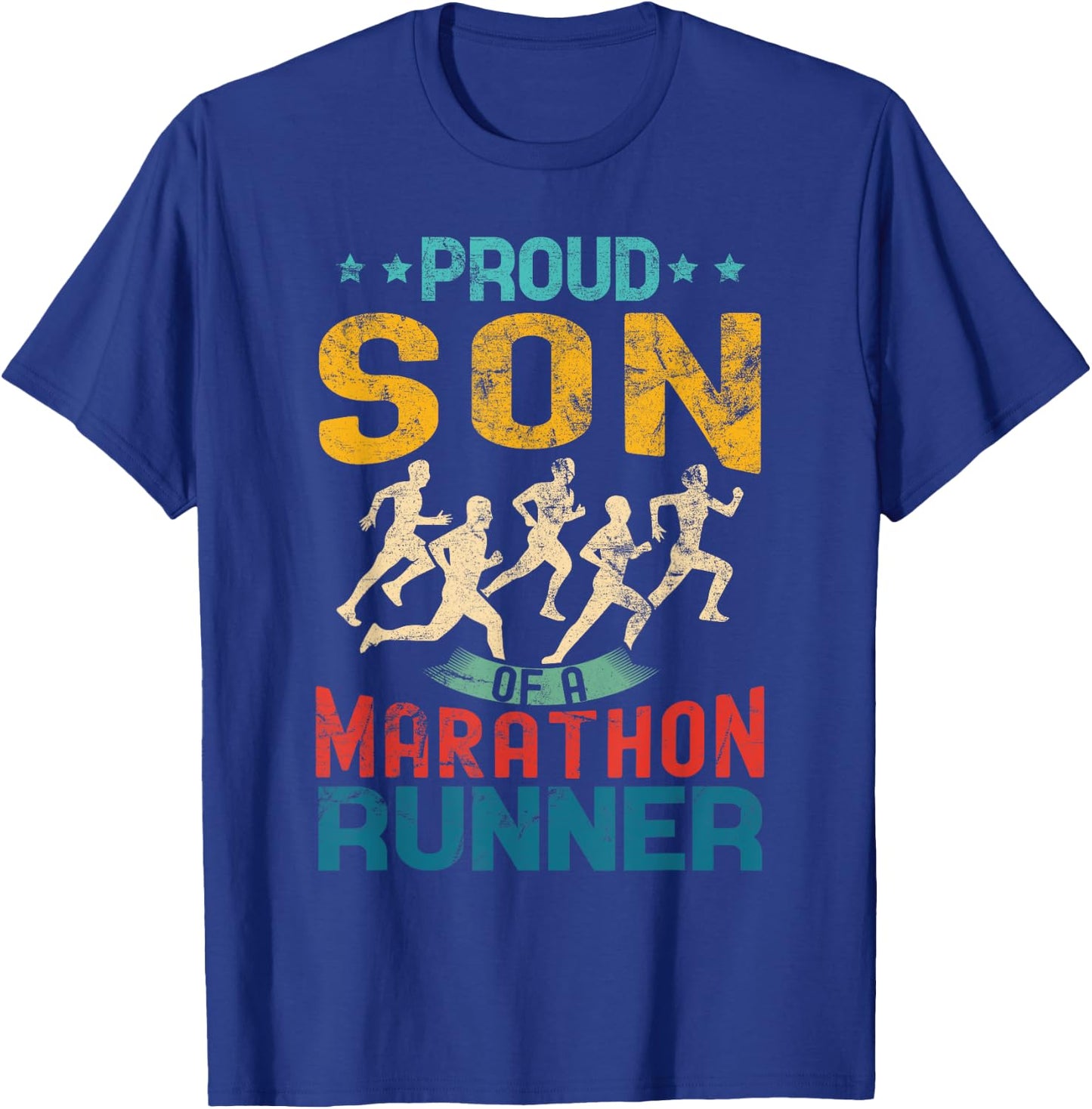 Proud son of a marathon runner son gifts vintage distressed T-Shirt - T-Shirt | Royal