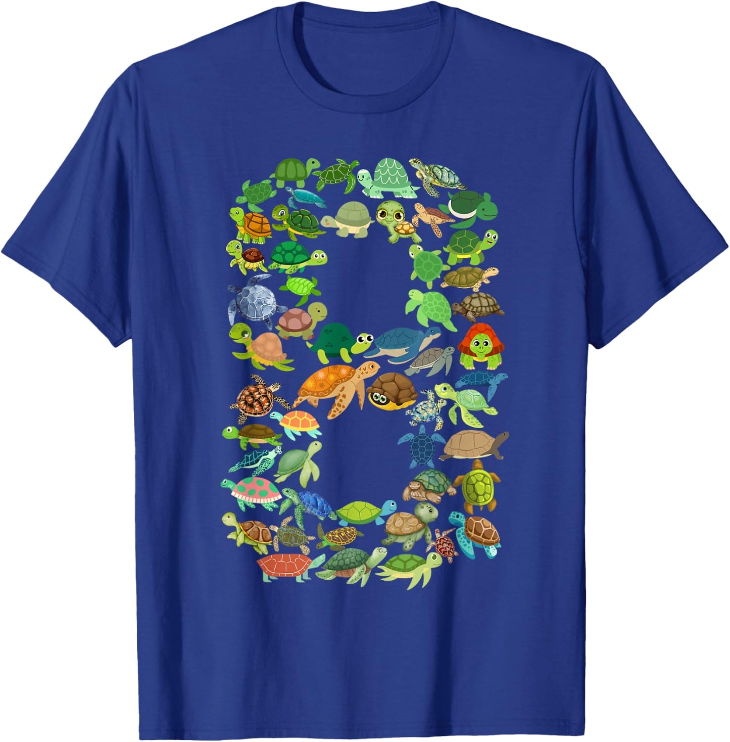 Kids 8th Birthday Sea Turtle Tortoise Themed 8 Year Old Boys T-Shirt - T-Shirt | Royal