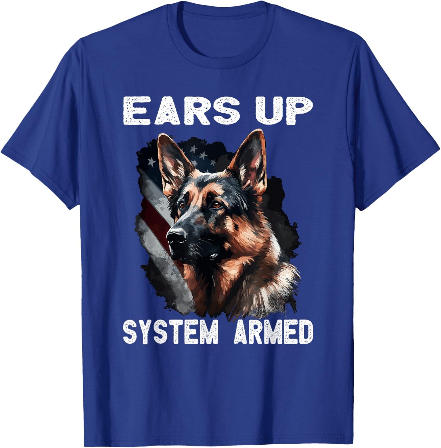USA Flag with German Shepherd T-Shirt - T-Shirt | Royal