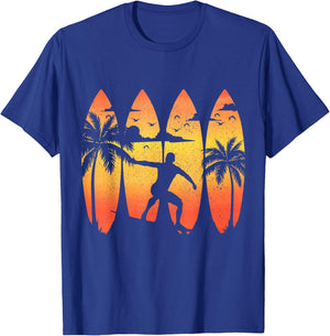 Surfer Surfboard Vintage Surfing Beach Summer Surf T-Shirt - T-Shirt | Royal