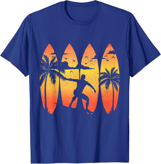 Surfer Surfboard Vintage Surfing Beach Summer Surf T-Shirt - T-Shirt | Royal