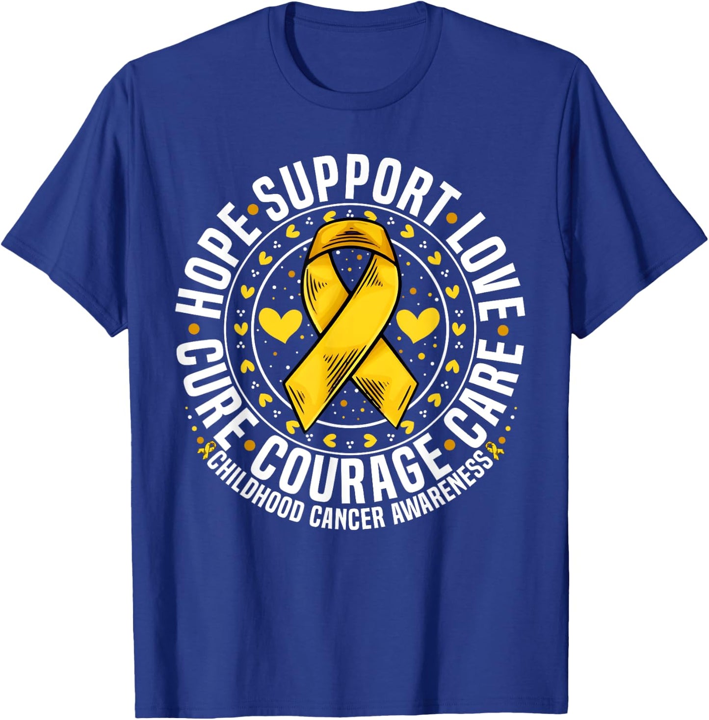 Childhood Cancer Support Family Childhood Cancer Awareness T-Shirt - T-Shirt | Royal