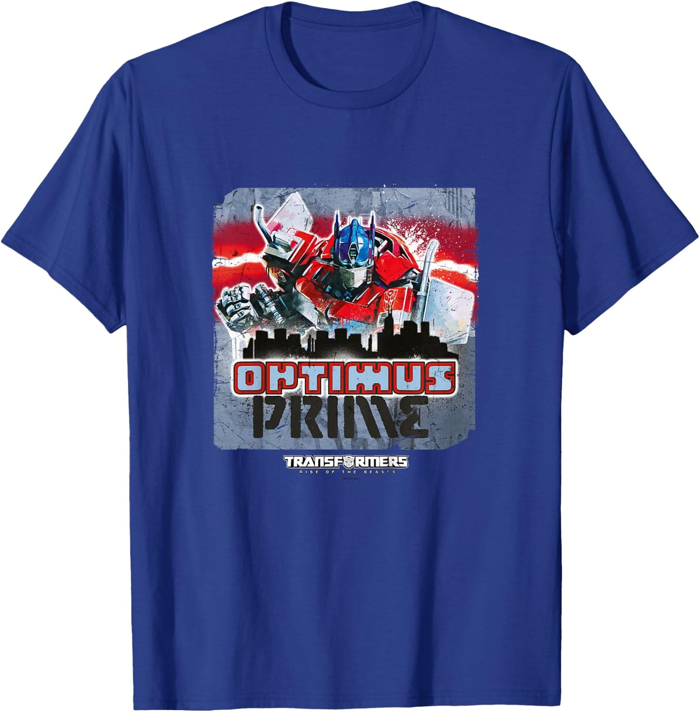 Transformers: Rise of the Beasts Optimus Distressed Shot T-Shirt - T-Shirt | Royal