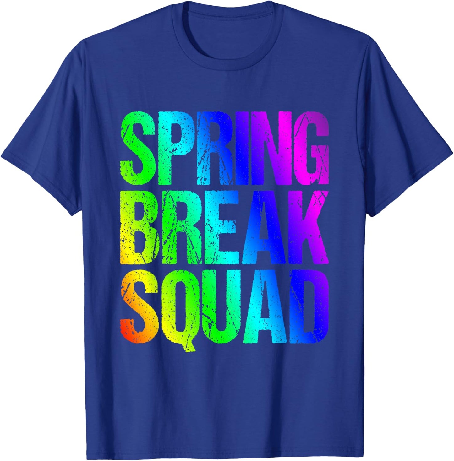 Spring Break Squad Rainbow Vintage Graphic 2026 T-Shirt - T-Shirt | Royal