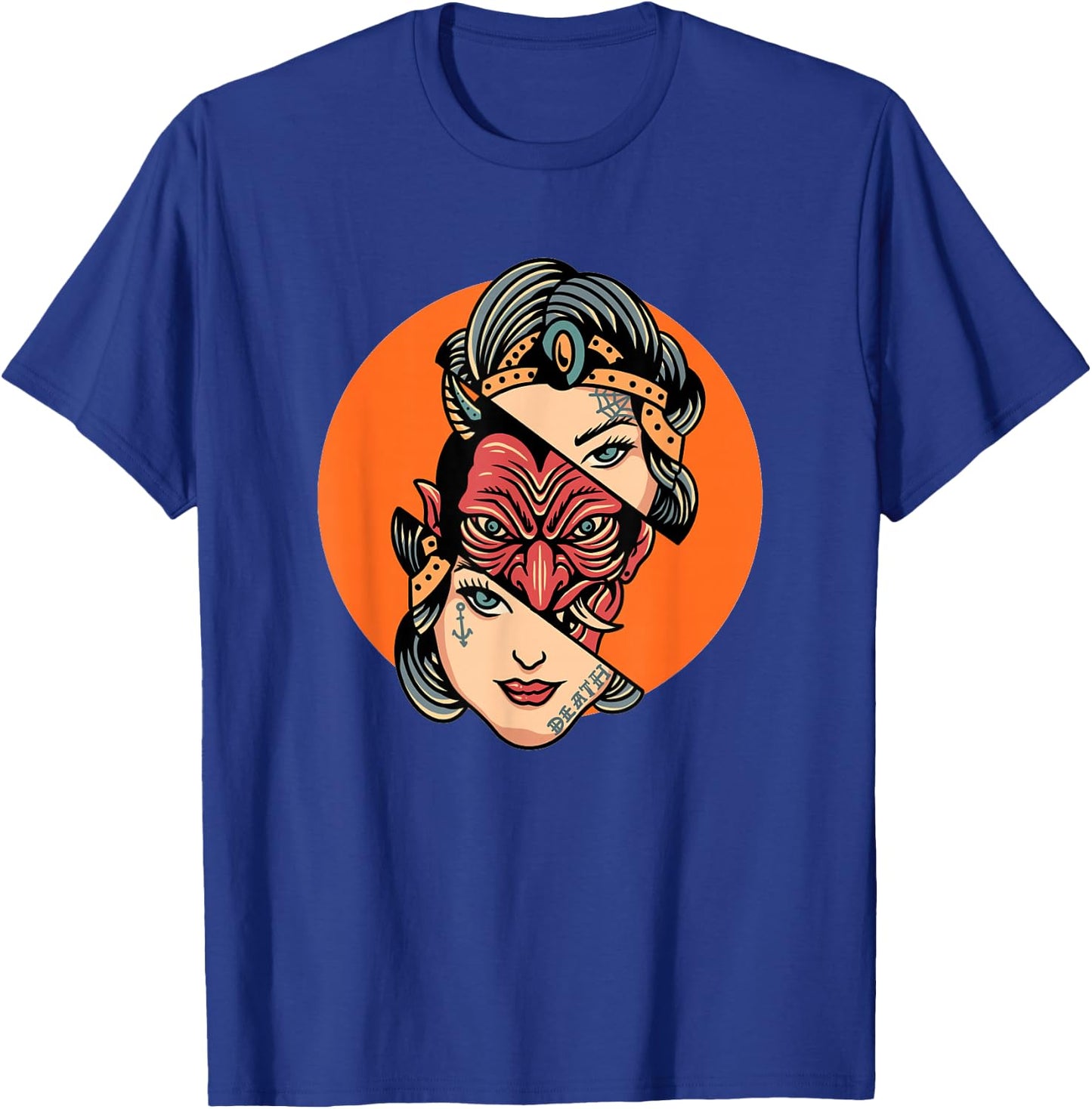 The Devil Inside Cool Tattoo Design Graphic T-Shirt - T-Shirt | Royal