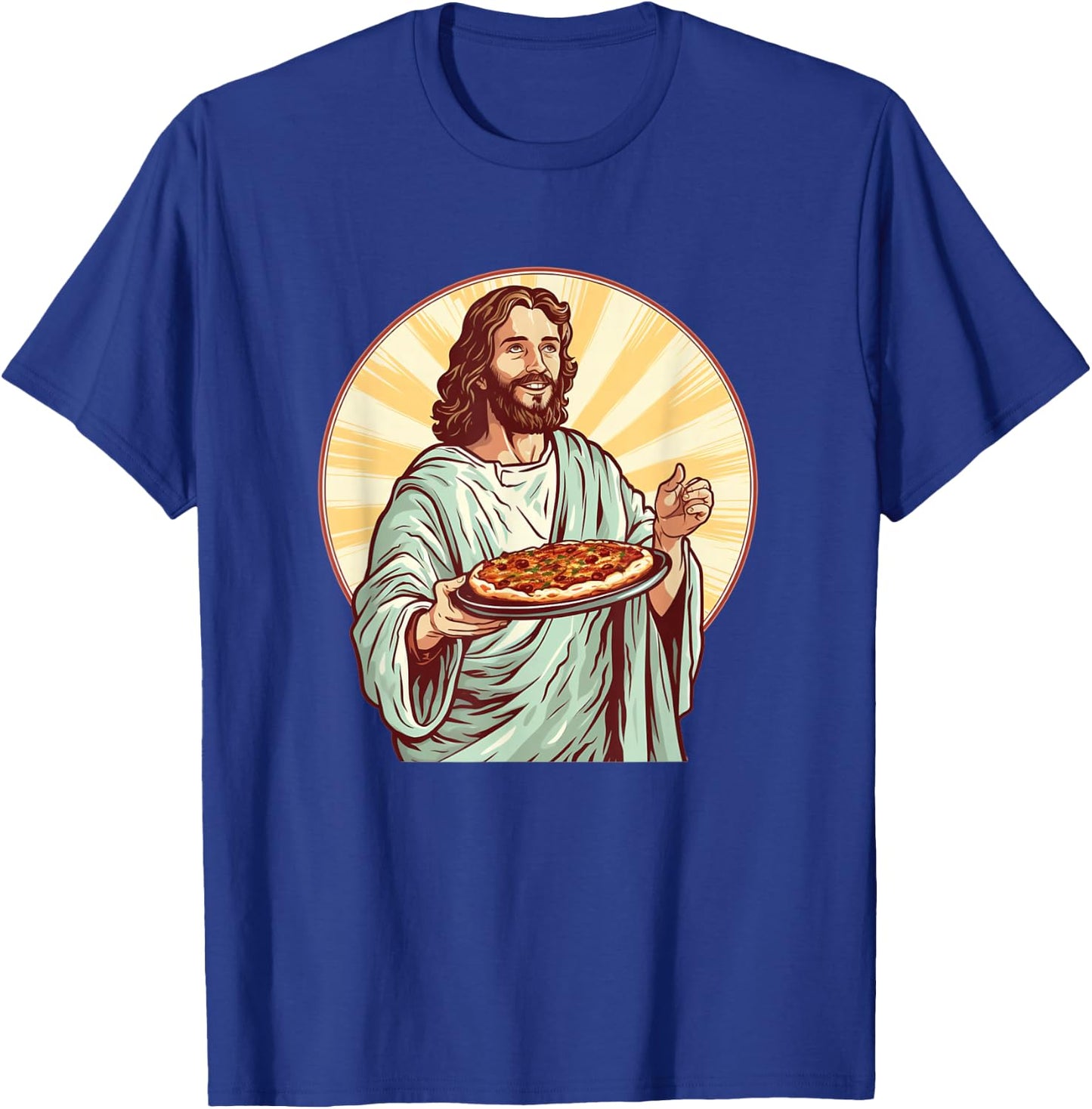 Jesus Pizza for holy Food and Lunch Time Lovers T-Shirt - T-Shirt | Royal