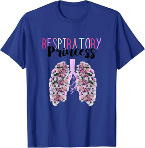 Respiratory Princess Lung Doctor RT Respiratory Therapist T-Shirt - T-Shirt | Royal
