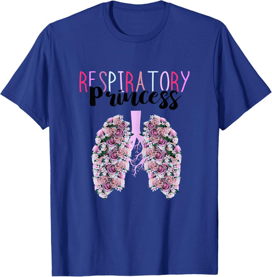 Respiratory Princess Lung Doctor RT Respiratory Therapist T-Shirt - T-Shirt | Royal