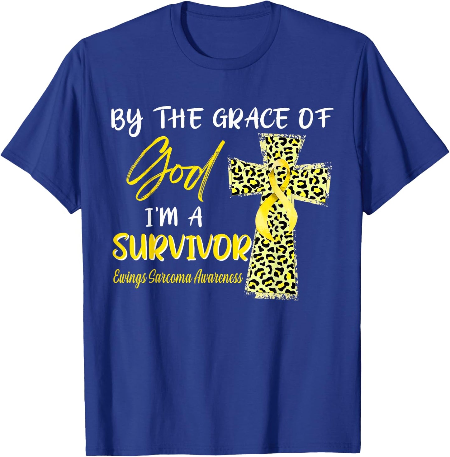 I'm A Survivor Ewings Sarcoma Awareness Yellow Ribbon T-Shirt - T-Shirt | Royal