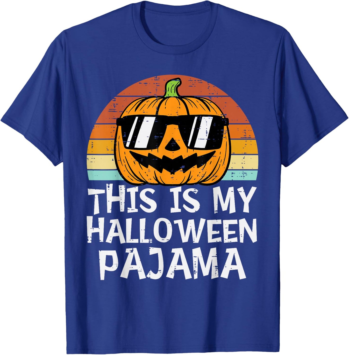 This Is My Halloween Pajama Pumpkin Retro Halloween Costume T-Shirt - T-Shirt | Royal