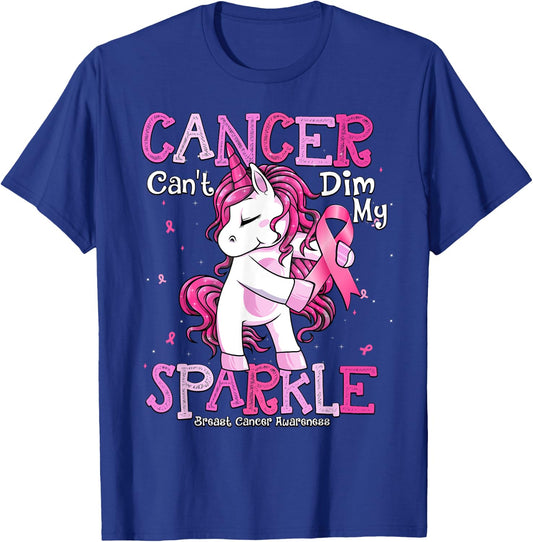 Breast Cancer Support Shirt Breast Cancer Awareness Unicorn T-Shirt - T-Shirt | Royal