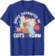 Knitting Knitter Cat Easily Distracted by Cats and Yarn T-Shirt - T-Shirt | Royal