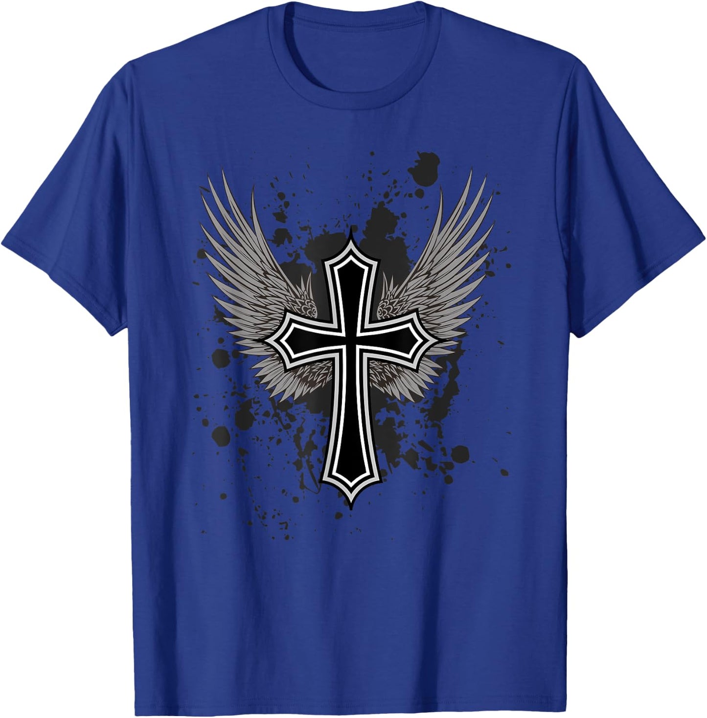 Y2K Aesthetic Cross 90's 2000's Biker Grunge Punk Rock Emo T-Shirt - T-Shirt | Royal