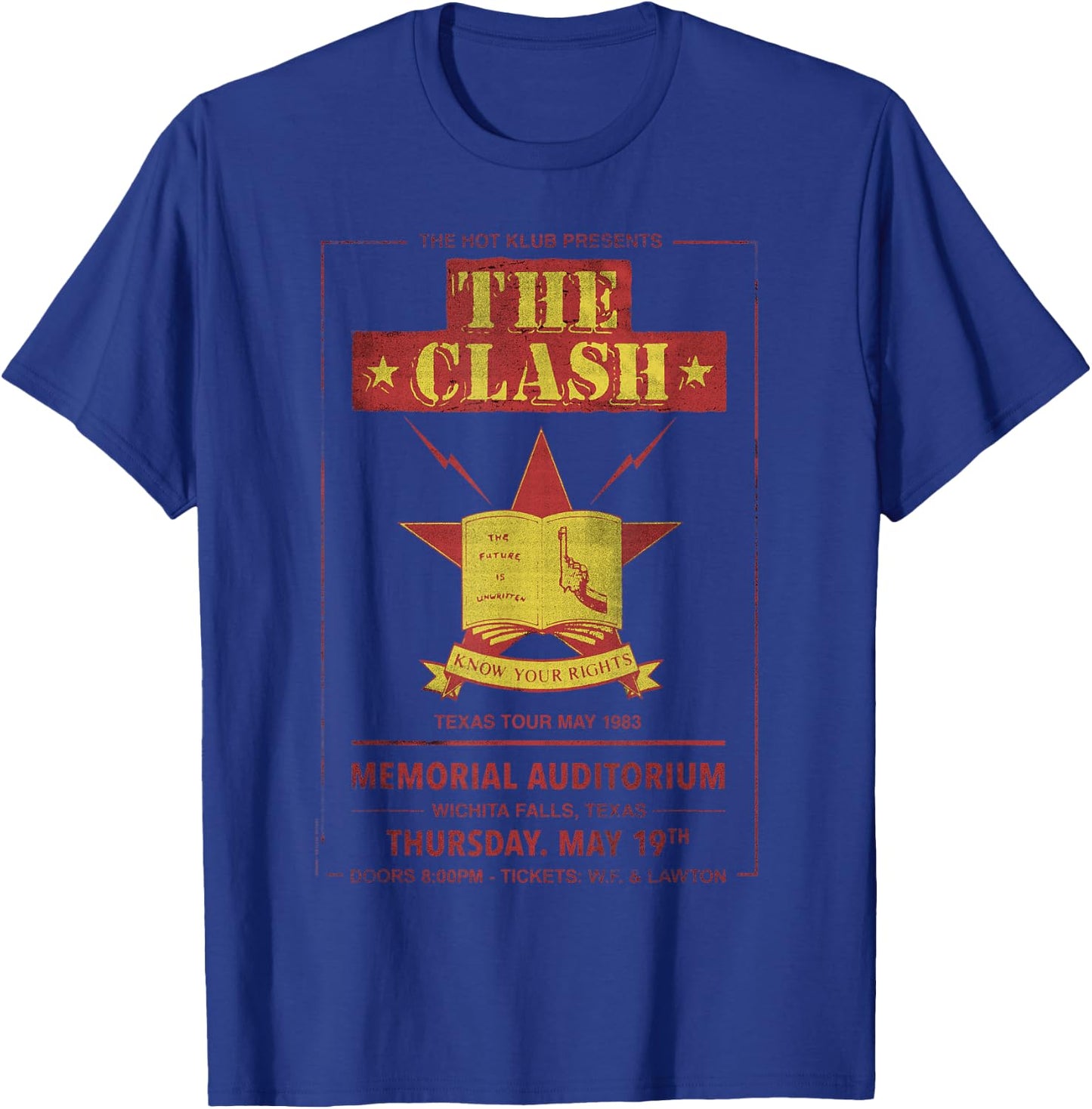 The Clash - Texas Tour 83' Wichita Falls T-Shirt - T-Shirt | Royal