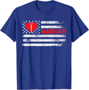 Warrior -Open Heart Surgery Gift Heart Patients Survivor T-Shirt - T-Shirt | Royal