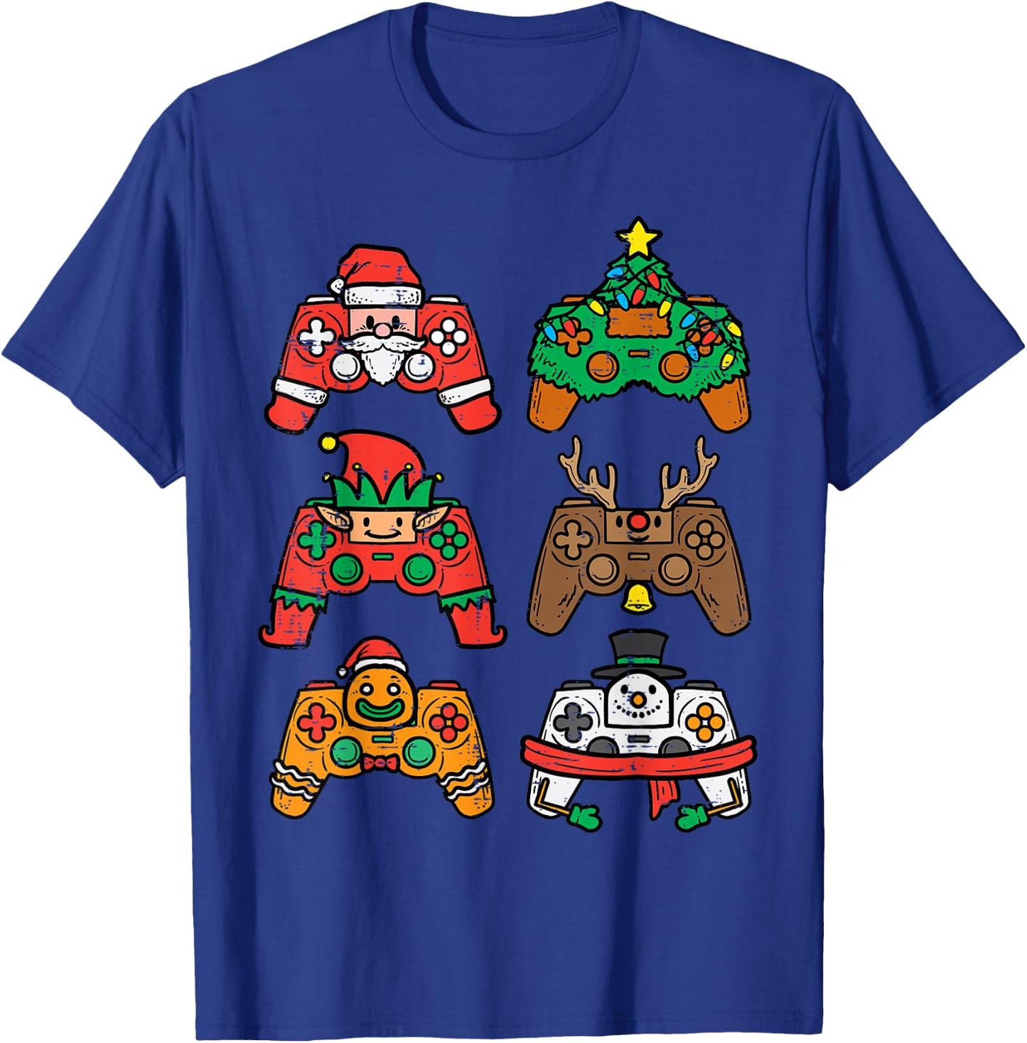 Christmas Gamer Controller Xmas Gaming Men Boys Kids Youth T-Shirt - T-Shirt | Royal