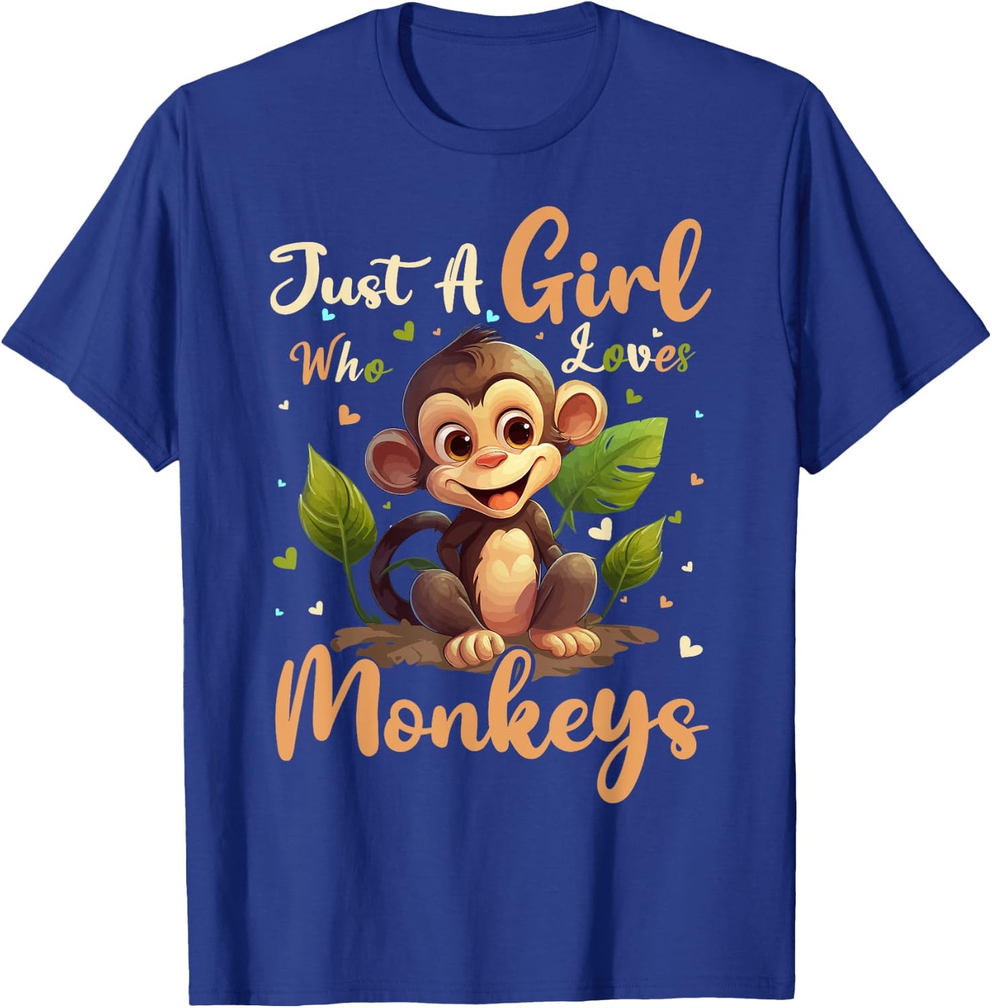 Monkey Lover Just A Girl Who Loves Monkeys T-Shirt - T-Shirt | Royal