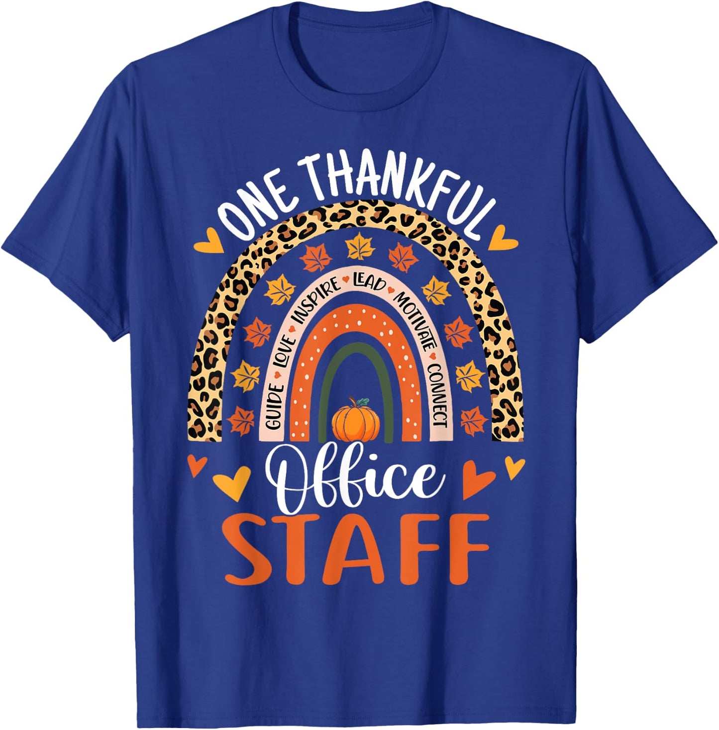 Thankful Office Staff Thanksgiving School Secretary Office T-Shirt - T-Shirt | Royal
