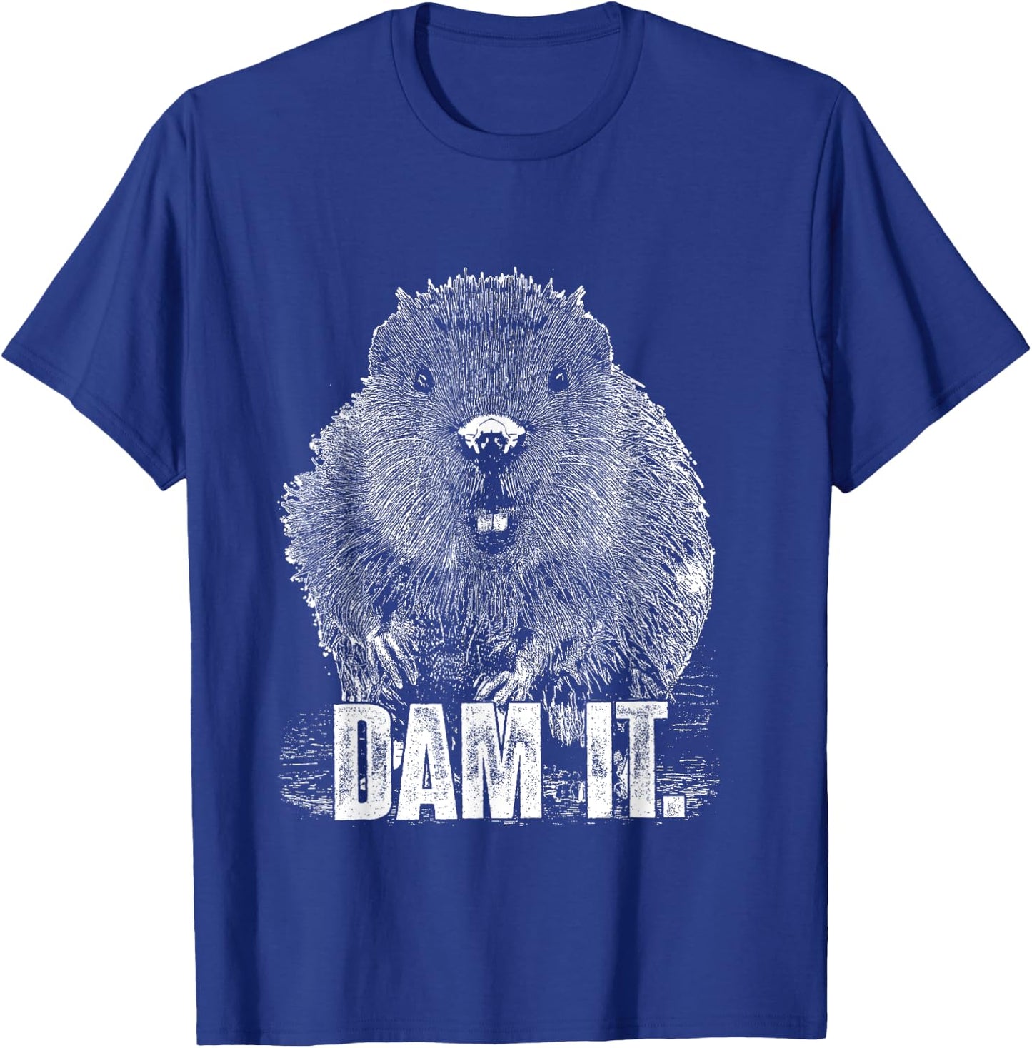 Funny Beaver Pun Dam It Language Joke Beavers Rodents Lover T-Shirt - T-Shirt | Royal