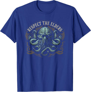 Cthulhu Respect The Elders, Cosmic Horror Cthulhu T-Shirt - T-Shirt | Royal